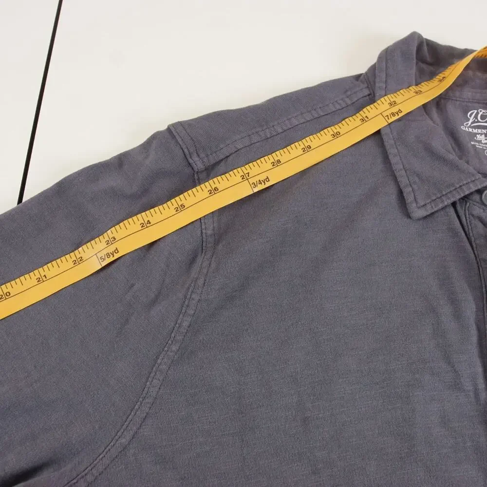 J Crew Garment Dyed Harbor Slub Cotton Gray Long Sleeve Button Shirt Mens XL